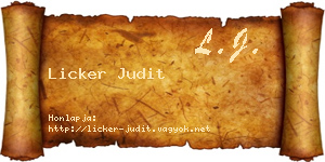 Licker Judit névjegykártya